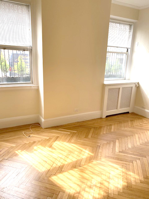 Hardwood flooring in a well-lit office interior